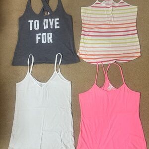 Victoria's Secret Tank Tops - Gray, White, Pink, Multicolor Stripes